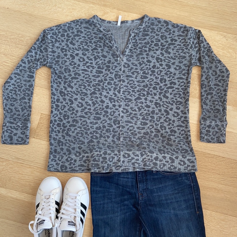 Z Supply Waffle Knit Long Sleeve Top